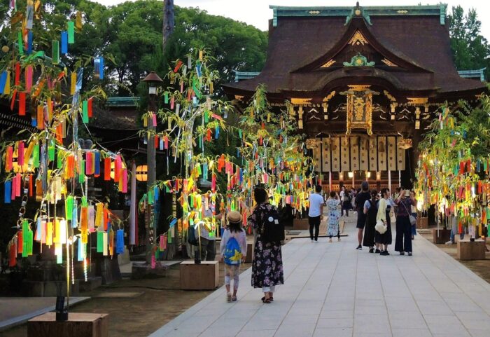 京都「北野天満宮」七夕ライトアップ