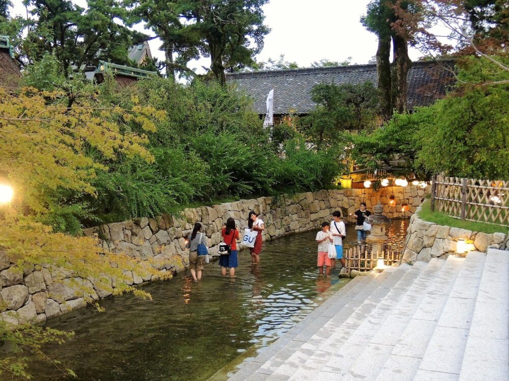 京都「北野天満宮」七夕・足つけ神事