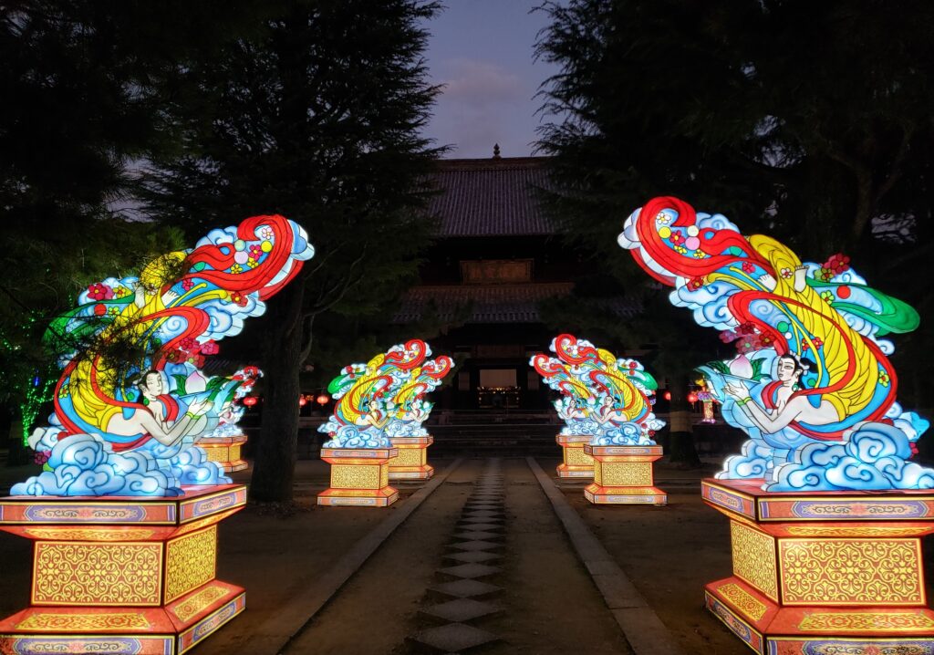 京都「万福寺」ランタンフェスティバル・飛天