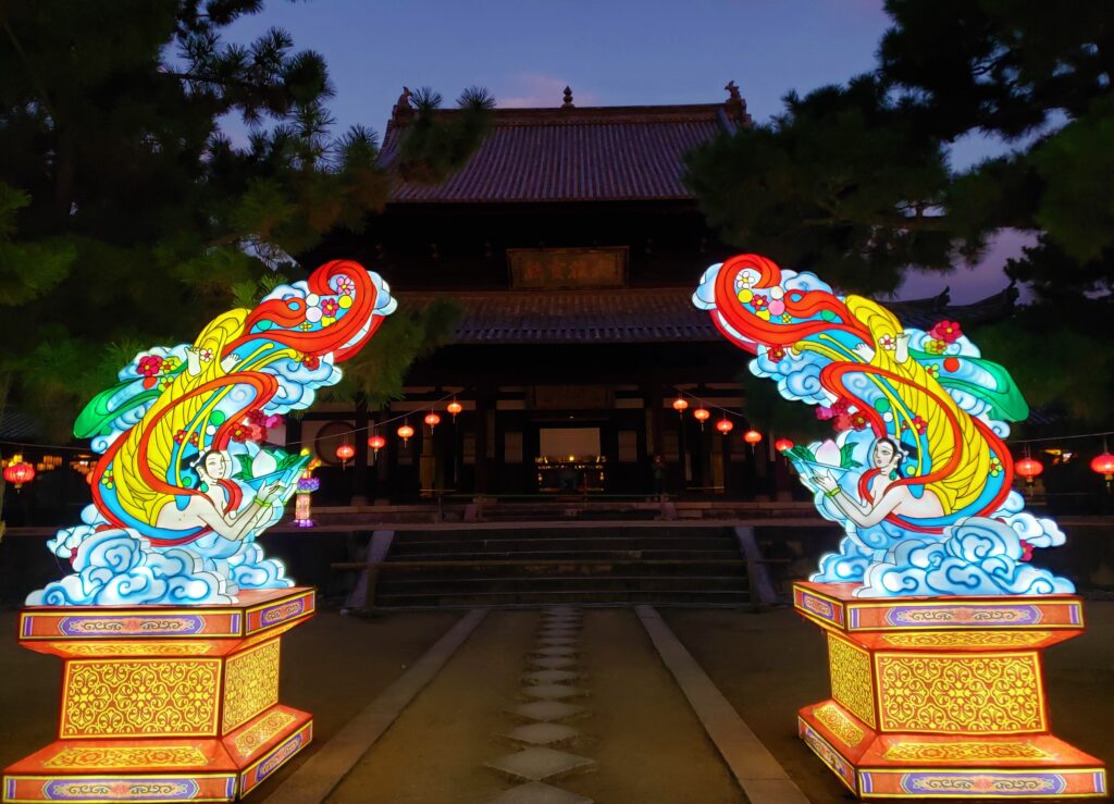 京都「万福寺」ランタンフェスティバル・飛天
