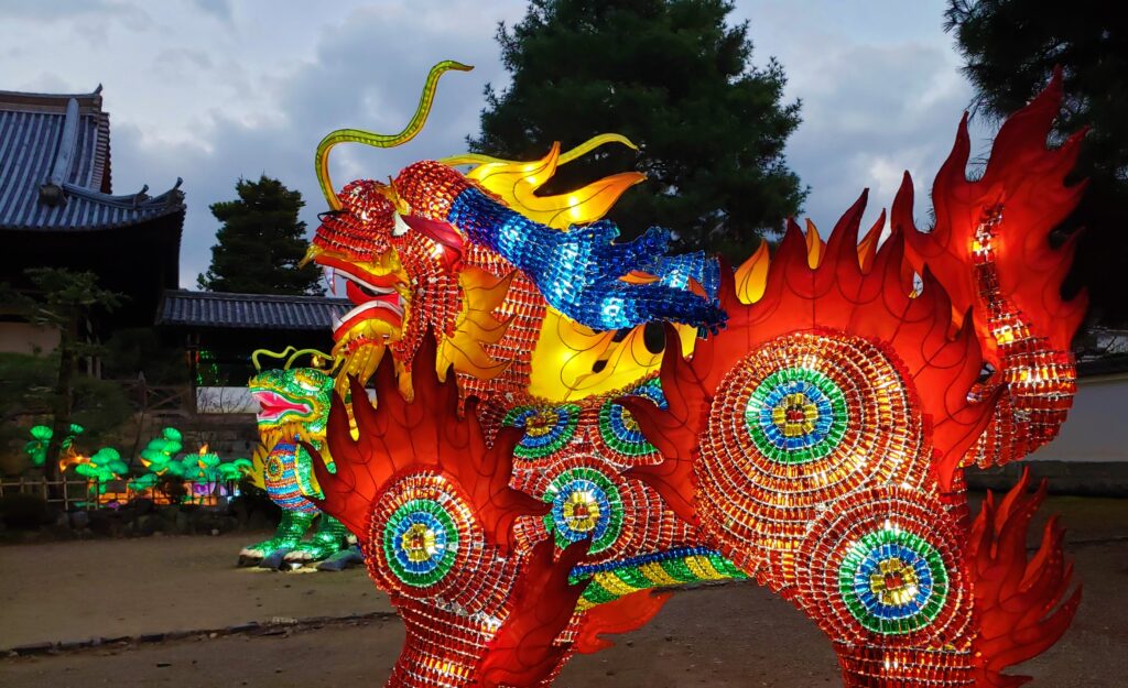 京都「万福寺」ランタンフェスティバル・麒麟